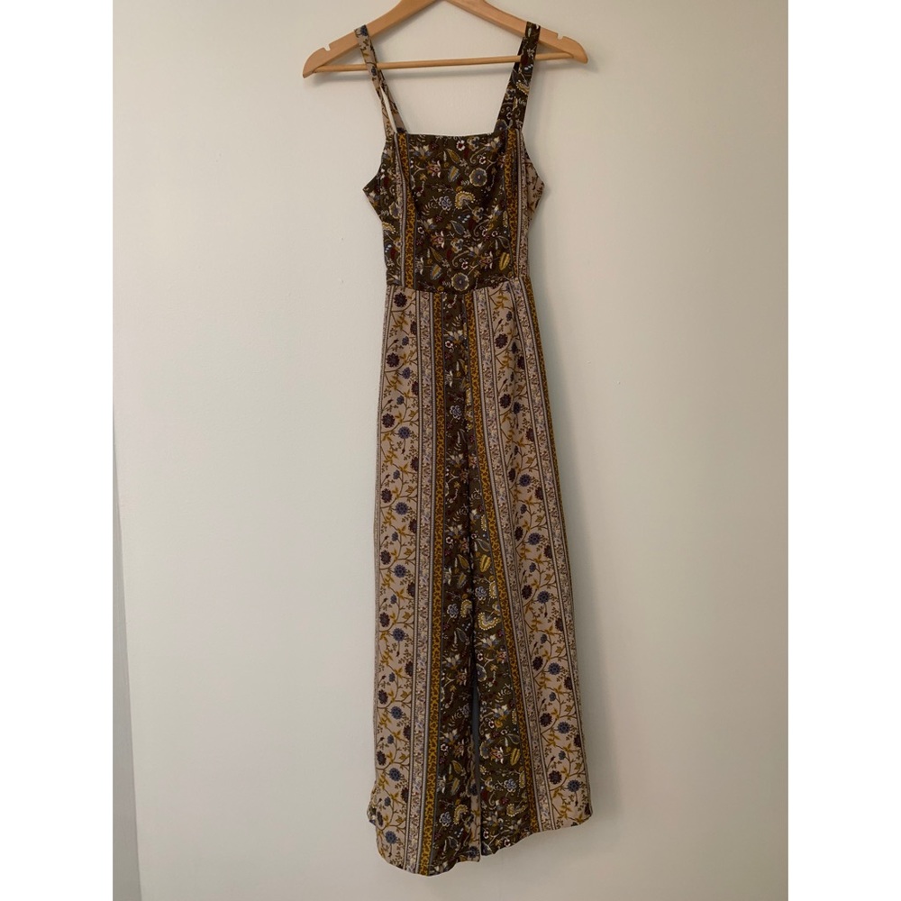 Patterned jumpsuit with open back